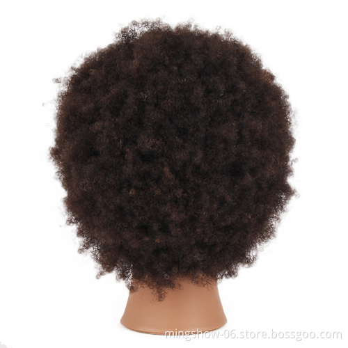 Black hairdressing training head barber training head 100 human hair afro training mannequin doll head
